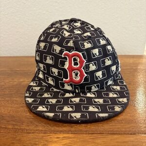 Boston Red‎ Sox Fitted Hat Mens 7 1/4 Black MLB 59Fifty New Era Wool Batterman